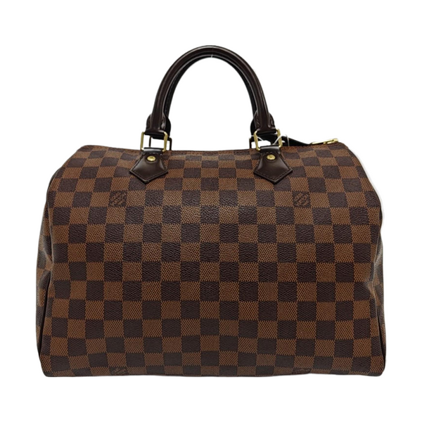 Authenticated pre-owned SPEEDY 30 Damier Ebene Coated Canvas Brown - Top Handle Bag at Looply