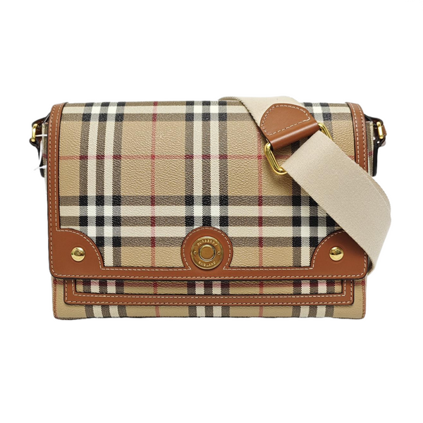 Coated Canvas Crossbody Bag Beige