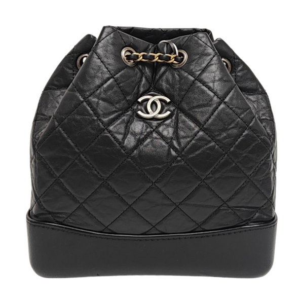 GABRIELLE Small Quilted Calfskin Black