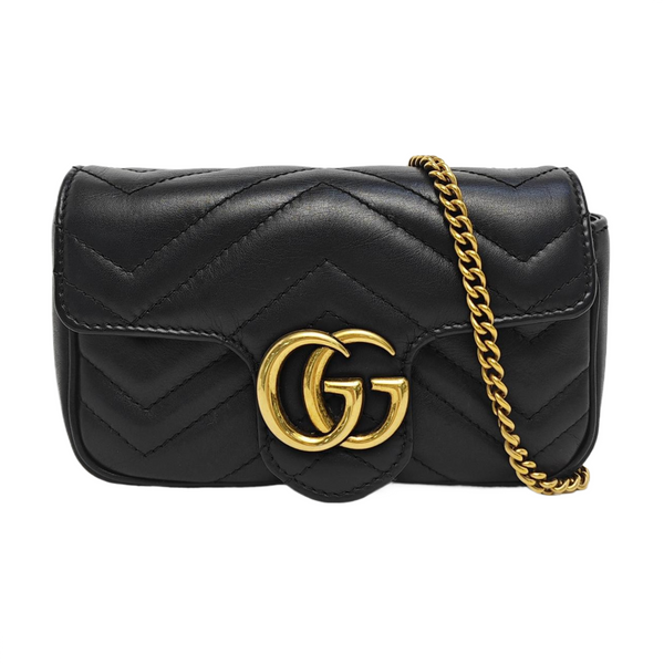 GG Marmont Mini Quilted Calfskin Black
