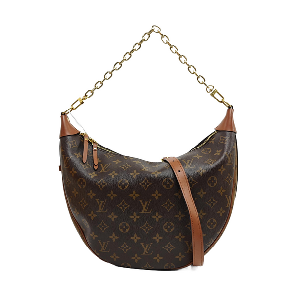 LOOP HOBO Monogram Coated Canvas Brown