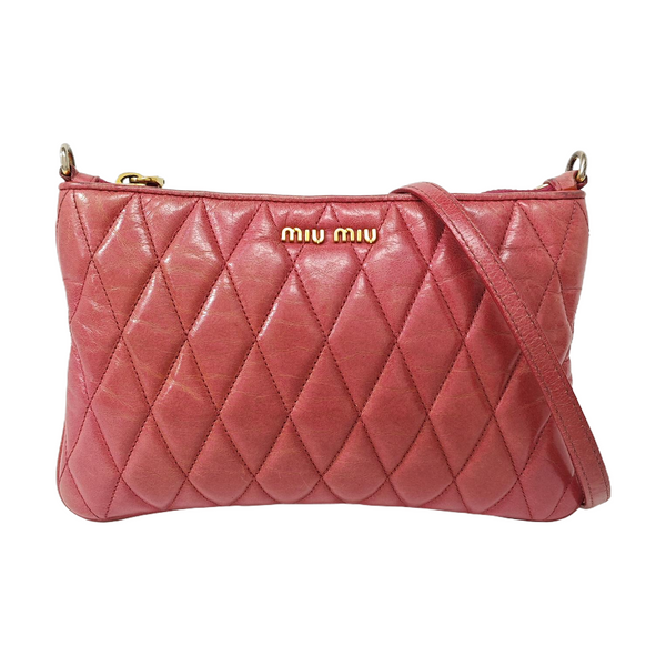 Quilted Lambskin Shoulder Bag Pink