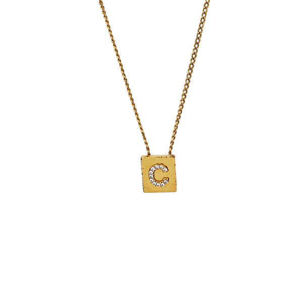 ALPHABET Crystal Gold Necklace