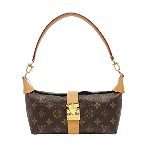 Pochette Mia Monogram Coated Canvas Brown