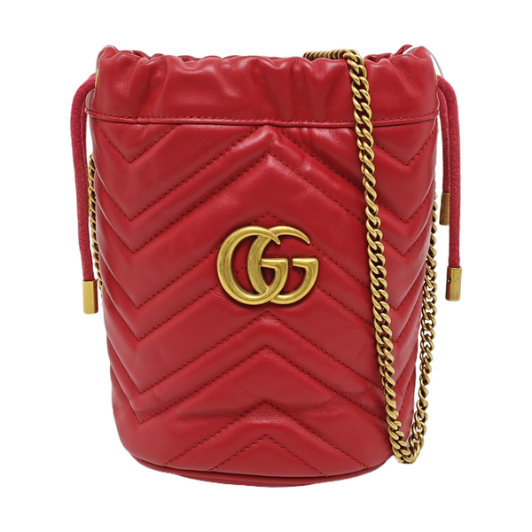 GG Marmont Mini Quilted Calfskin Red