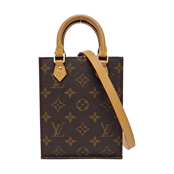 SAC PLAT Mini Monogram Coated Canvas Brown