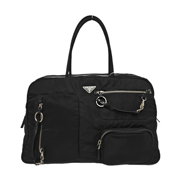 Nylon Top Handle Bag Black