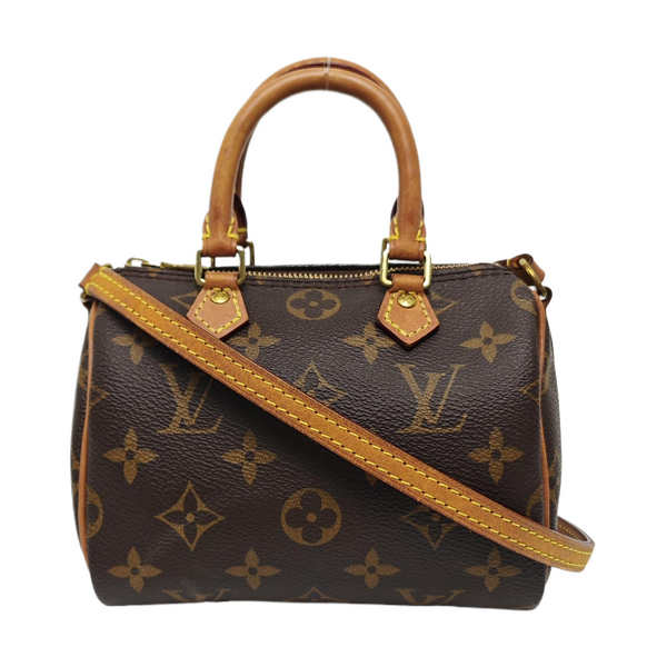 SPEEDY Nano Monogram Coated Canvas Brown
