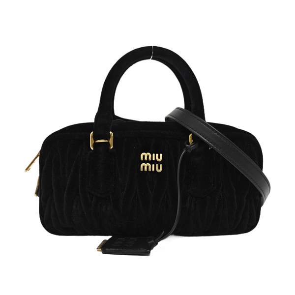 Arcadie Matelassé Small Velvet Black