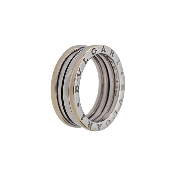 B.ZERO1 18k White Gold Silver Ring EU 59