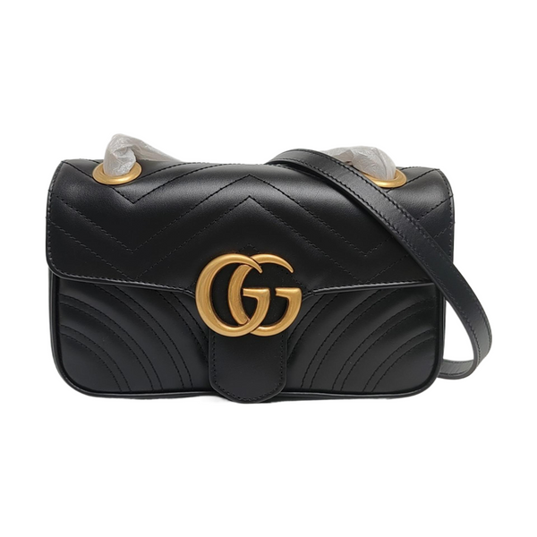 GG Marmont Small Quilted Calfskin Black
