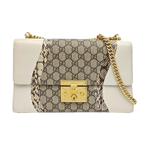 Padlock Small Monogram Coated Canvas White