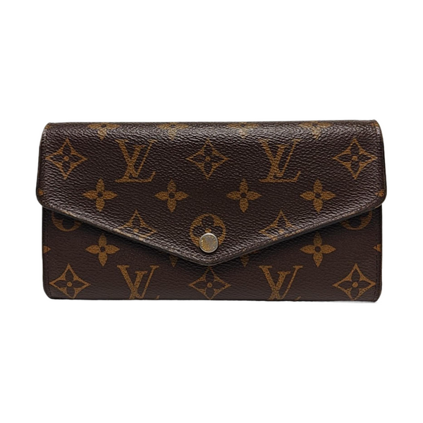 SARAH Monogram Coated Canvas Brown Wallet
