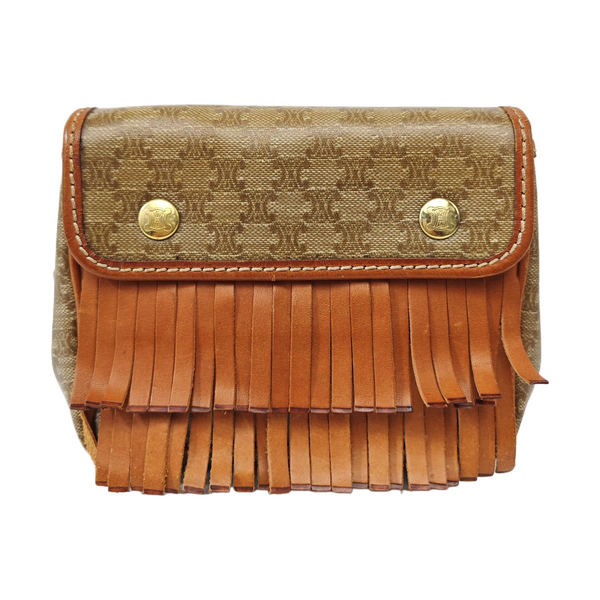 Coated Canvas Belt Bag Brown