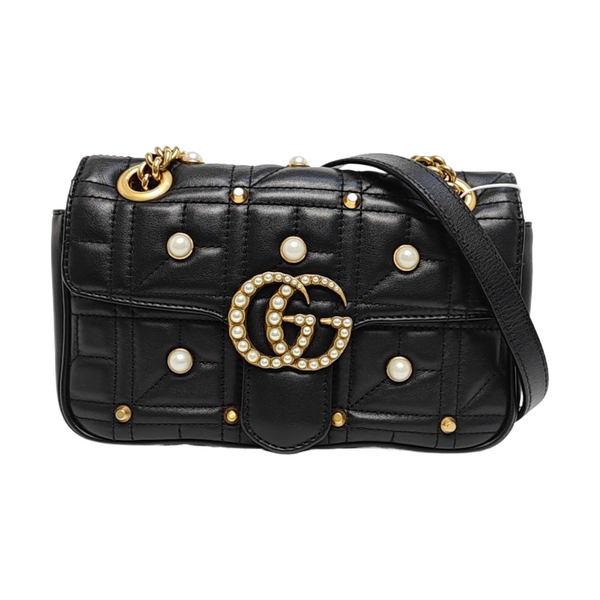 GG Marmont Small Quilted Calfskin Black