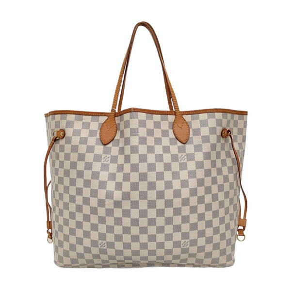 NEVERFULL GM Damier Azur Coated Canvas White