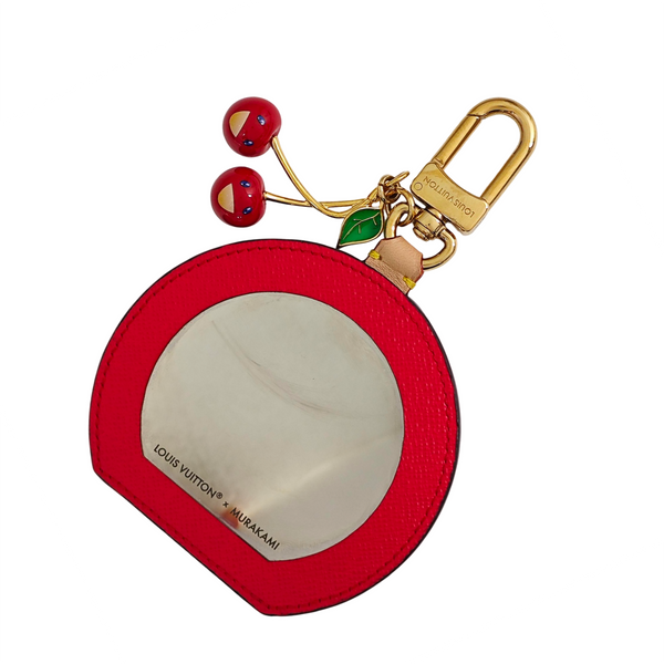 Leather Bag Charm Red