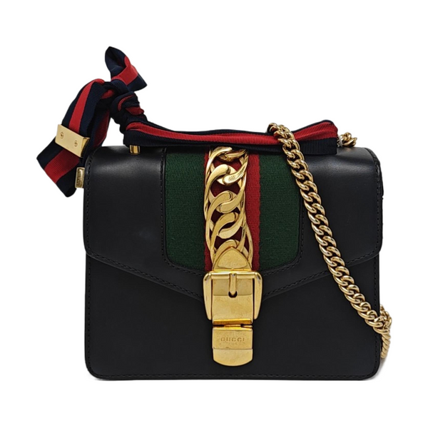 Authenticated pre-owned Sylvie Mini Calfskin Black - Shoulder Bag at Looply