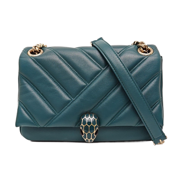 SERPENTI CABOCHON Small Quilted Lambskin Green