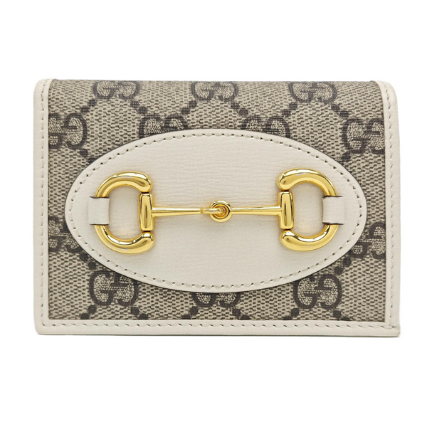 Horsebit 1955 Small Monogram Coated Canvas Beige Wallet