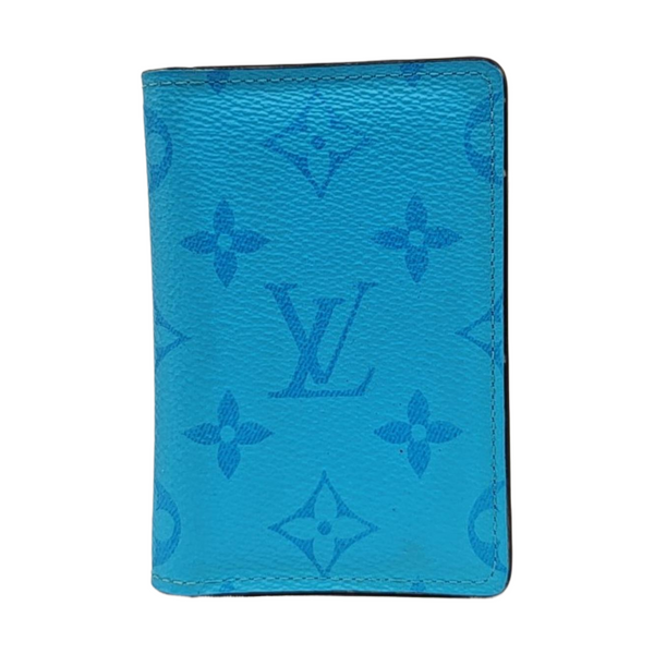 Coated Canvas Card Holder Blue