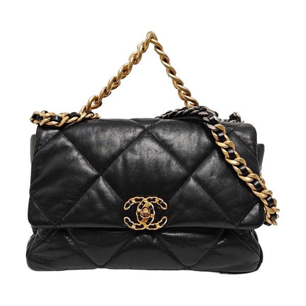 CHANEL 19 Large Quilted Lambskin Black