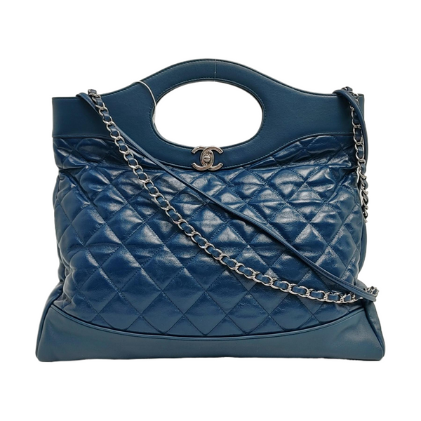 CHANEL 31 Large Quilted Calfskin Blue