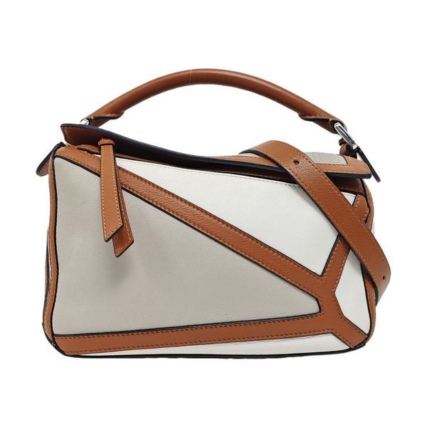 Puzzle Small Calfskin White