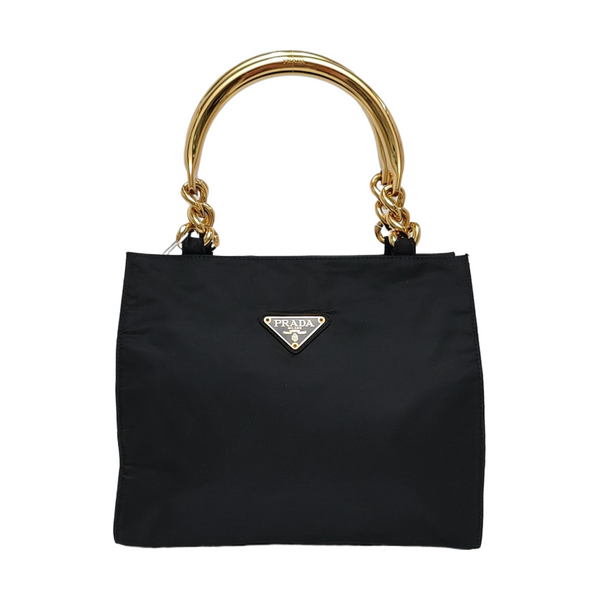 Nylon Top Handle Bag Black