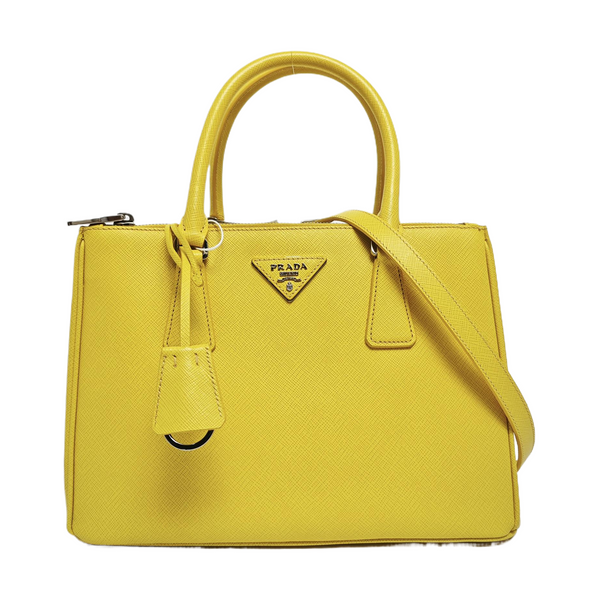 Authenticated pre-owned Galleria Calfskin Yellow - Shoulder Bag at Looply