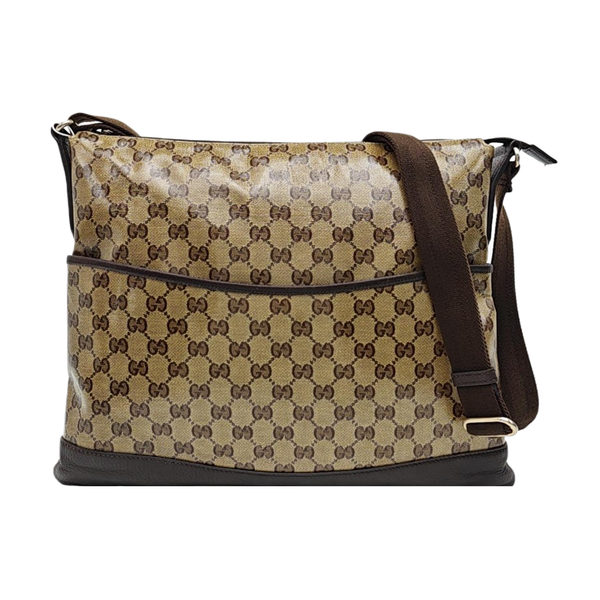 Monogram Coated Canvas Crossbody Bag Brown