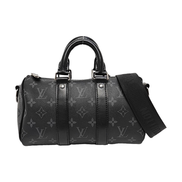 KEEPALL 25 Monogram Coated Canvas Black