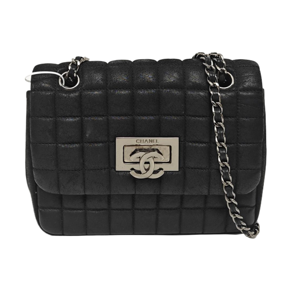 Quilted Calfskin Shoulder Bag Black