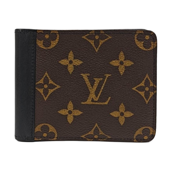 GASPAR Mini Monogram Coated Canvas Brown Wallet