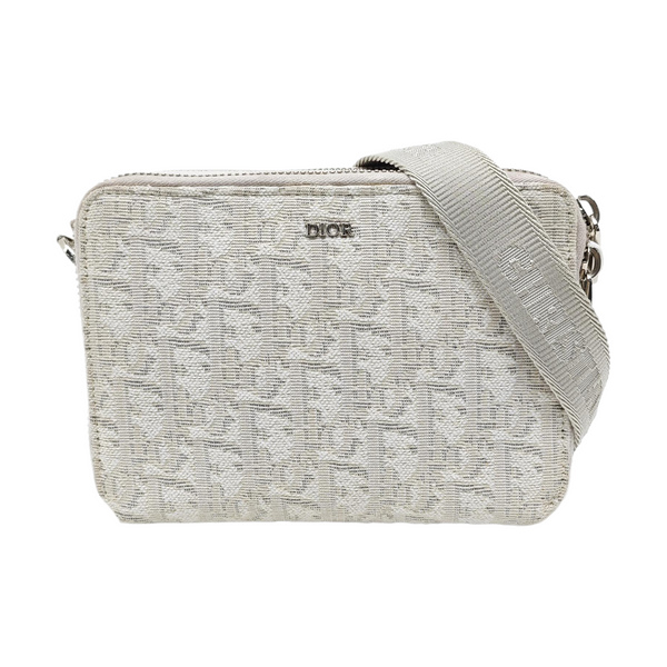 Oblique Canvas Shoulder Bag White