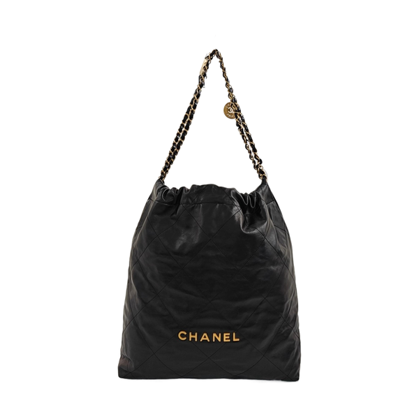 CHANEL 22 Large Quilted Calfskin Black