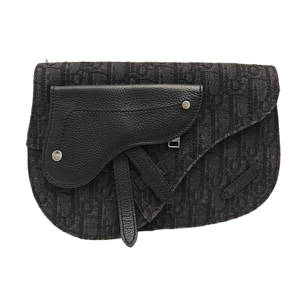 Saddle Medium Oblique Canvas Black