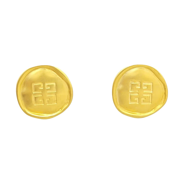 4G Logo Metal Gold Clip On Earrings
