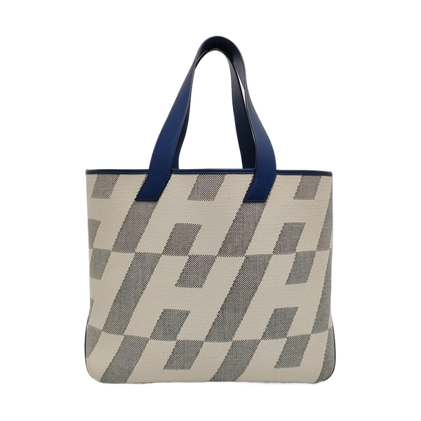 Cabas H En Biais Canvas White