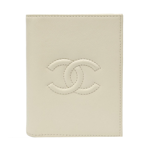 Quilted Grained Calfskin Wallet Beige