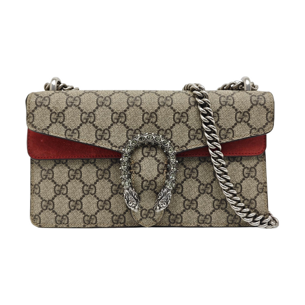 Dionysus Small Monogram Coated Canvas Beige
