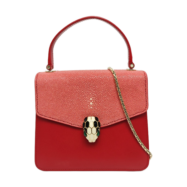 SERPENTI FOREVER Small Stingray Leather Red