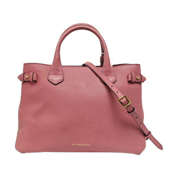 The Banner Medium Calfskin Pink