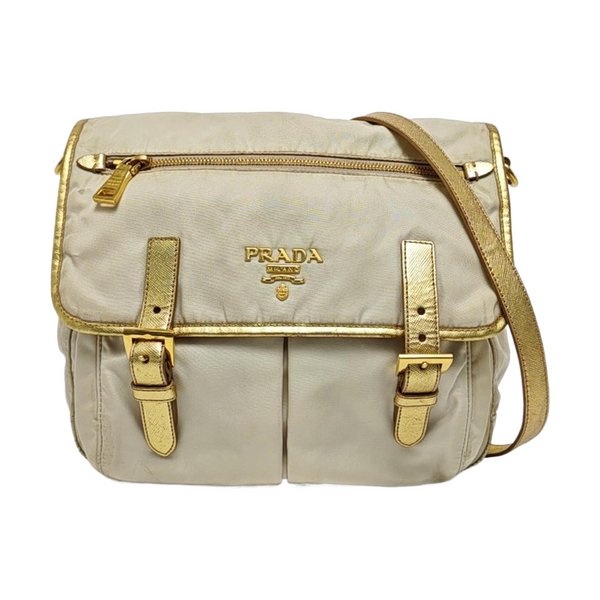 Nylon Shoulder Bag Beige
