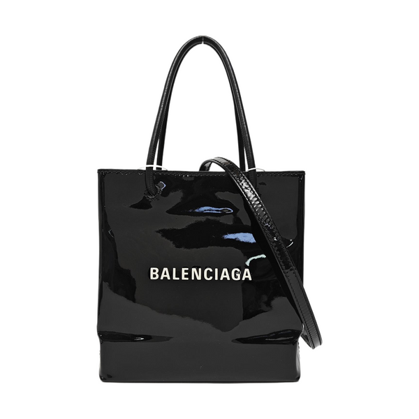 Shopping Bag Super Mini Patent Leather Black