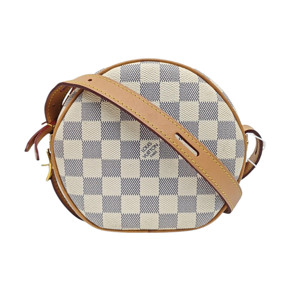 BOITE CHAPEAU PM Damier Azur Coated Canvas White
