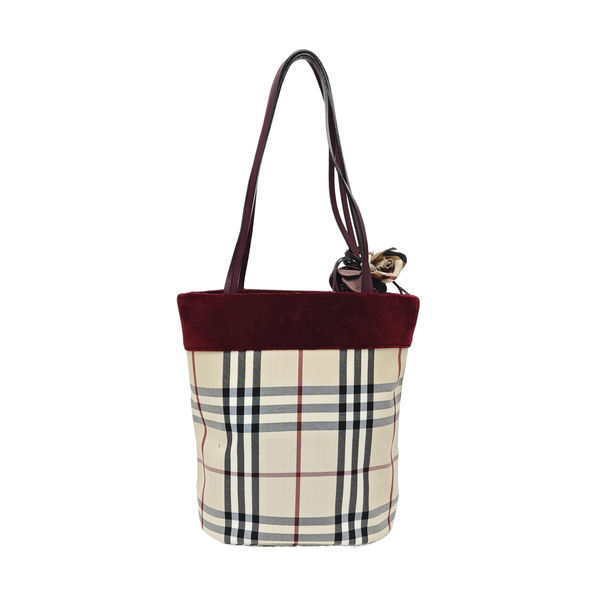 Nylon Top Handle Bag Beige