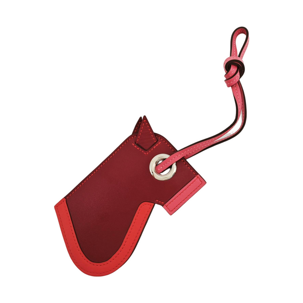 Leather Bag Charm Red