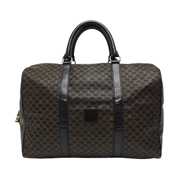 Coated Canvas Top Handle Bag Black