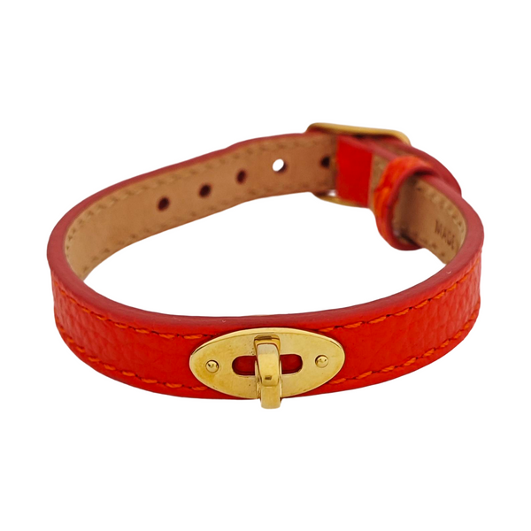 Leather Orange Bangle